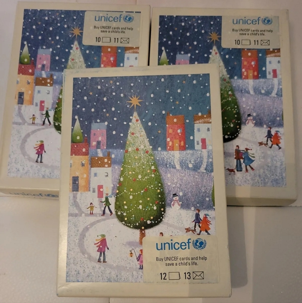 3 Boxes Unicef Christmas Greeting Card With Envelopes